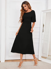 Load image into Gallery viewer, Round Neck Cutout Half Sleeve Dress