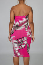 Load image into Gallery viewer, Tropical Print Tube Bodycon Dress - Alycia Mikay Fashion 