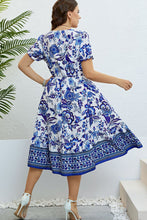 Load image into Gallery viewer, Floral Flounce Sleeve Surplice Dress
