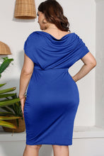 Load image into Gallery viewer, Plus Size Ruched V-Neck Dress