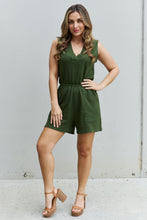 Load image into Gallery viewer, Zenana Forever Yours Full Size V-Neck Sleeveless Romper in Army Green