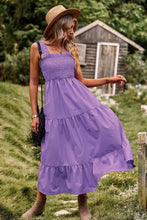 Load image into Gallery viewer, Smocked Square Neck Tiered Dress