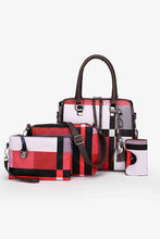 Load image into Gallery viewer, 4-Piece Color Block Vegan Leather Bag Set