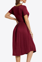 Load image into Gallery viewer, Surplice Neck Short Sleeve Dress with Pockets