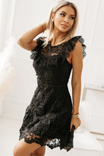 Load image into Gallery viewer, Round Neck Cap Sleeve Lace Mini Dress