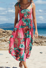 Load image into Gallery viewer, Floral Smocked Tie-Shoulder Tiered Dress