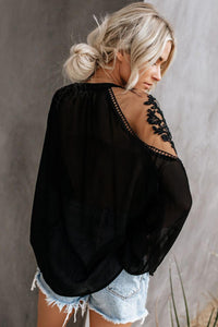 Black Invitation Lace Blouse - Alycia Mikay Fashion 