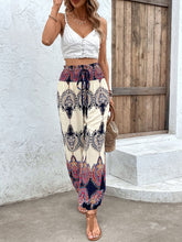 Load image into Gallery viewer, Printed Smocked High Waist Pants