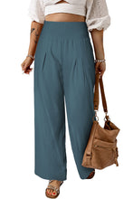 Load image into Gallery viewer, Smocked High Waist Wide Leg Pants