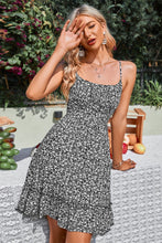 Load image into Gallery viewer, Floral Crisscross Spaghetti Strap Tie Back Dress