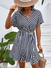 Load image into Gallery viewer, Striped Johnny Collar Mini Dress