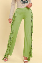 Load image into Gallery viewer, Fringe Trim Wide Leg Pants