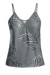Gray Tropical Print Tank Top - Alycia Mikay Fashion 