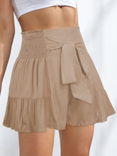 Load image into Gallery viewer, Smocked Tie-Front High-Rise Shorts