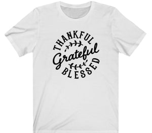 Thankful Grateful Blessed T-shirt - Alycia Mikay Fashion 