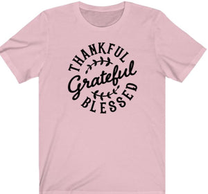 Thankful Grateful Blessed T-shirt - Alycia Mikay Fashion 