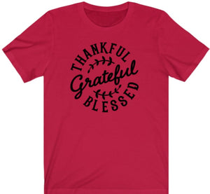 Thankful Grateful Blessed T-shirt - Alycia Mikay Fashion 