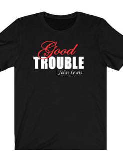 Two-toned Fancy Good Trouble T-shirt - Alycia Mikay Fashion 
