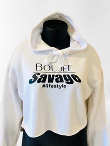 Boujee Savage Cropped Hoodie - Alycia Mikay Fashion 