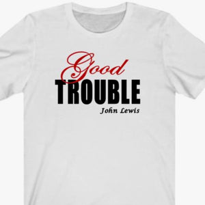 Two-toned Fancy Good Trouble T-shirt - Alycia Mikay Fashion 