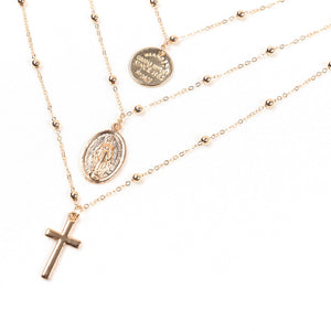Multi-layer golden chain charm necklace - Alycia Mikay Fashion 