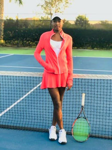 Sunrise Coral Tennis Skirt Set - Alycia Mikay Fashion 