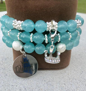 Aqua Color Quartzite 3-piece Bracelet Set - Alycia Mikay Fashion 